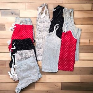 FIVE (5) LIKE NEW Sets Calvin Klein Tank & Shorts PJ Sets, Large